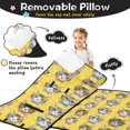 thumbnail image 3 of Cat Head and Bowtie Yellow Pattern Teens Toddler Nap Mat with Pillow, Sleeping Mat Bag for Preschool Daycare 60"x20", 3 of 6