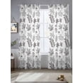 thumbnail image 2 of Autumn Maple Sheer Curtains 2 Panels Set Leaf Pine Cones Mushrooms Minimalist Lines Modern Sheer Window Curtains Light Filtering Rod Pocket Voile Drapes for Bedroom Living Room 52"X108", 2 of 8