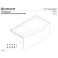 thumbnail image 4 of Aqua Eden VTDR663222L 66-Inch Acrylic Curved Rectangular Apron 3-Wall Alcove Tub, Left Hand Drain in Glossy White, 4 of 10
