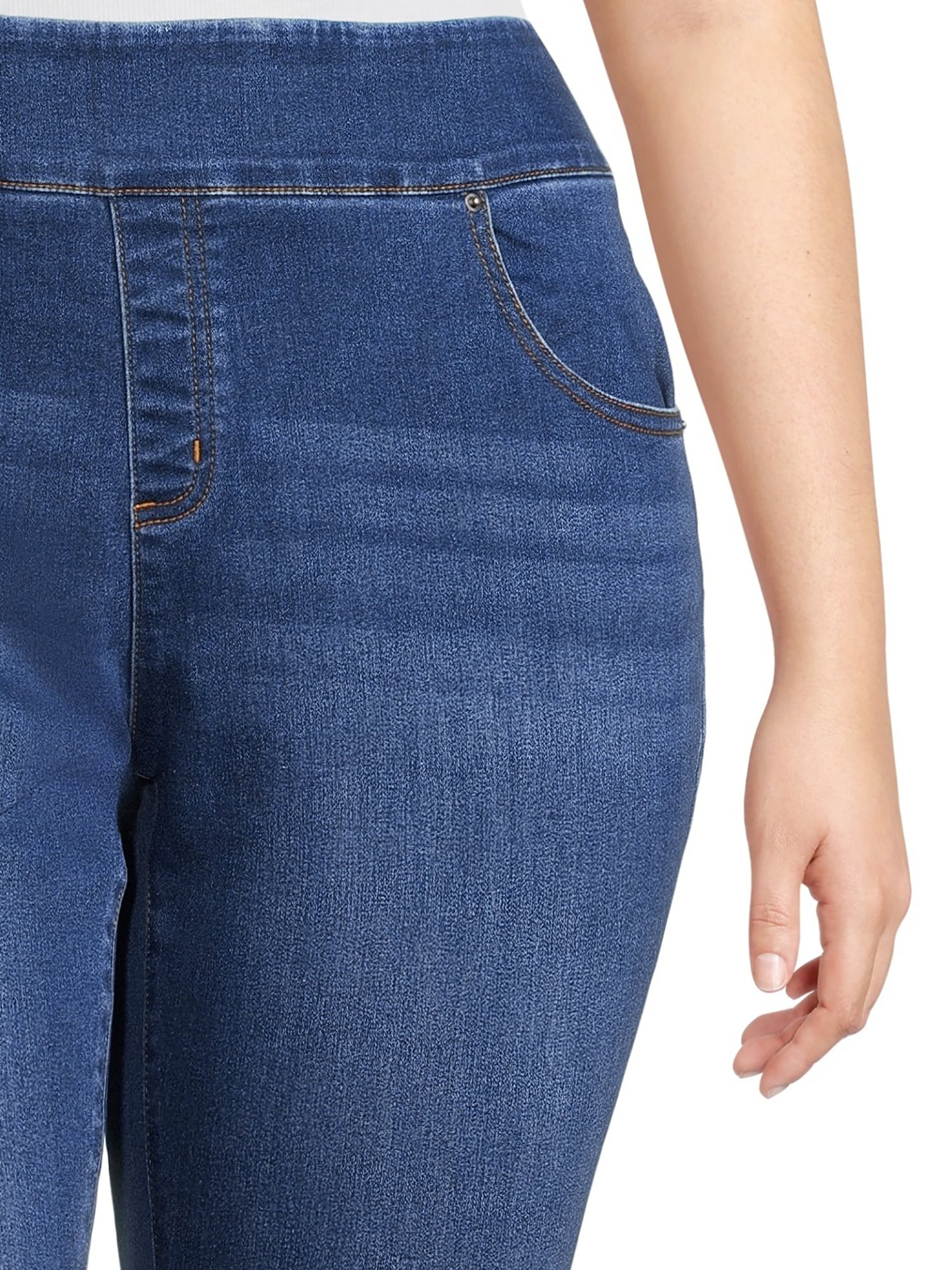 The Pioneer Woman Pull On Embroidered Bootcut Jeans, 32” Inseam, Sizes XS-3X, Women's and Women's Plus