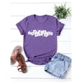 thumbnail image 3 of ZXSXSY Women's Floral Printed Crew Neck Short Sleeve Summer T-Shirt, 3 of 7