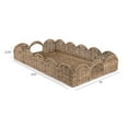 thumbnail image 4 of happimess TRY1000A Scalloped 21.5" Southwestern Cottage Hand-Woven Rattan Tray with Handles, Brown, 4 of 8
