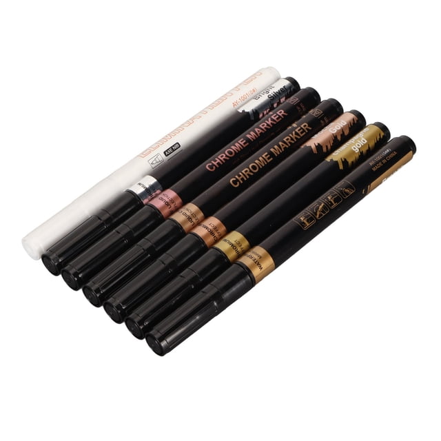 Mirror Marker Pen, Gold Silver Metallic Paint Pen Set Multipurpose Fade Resistant for Poster for Wood