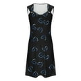 thumbnail image 4 of Sevevn Women's Casual Versatile Printed Round Neck Casual Sleeveless Suspender Dress Black Womens T-shirt, 4 of 5