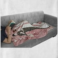 thumbnail image 6 of Wedding Soft Flannel Fleece Throw Blanket, Bride Groom Getting Married Dancing on Pink Floral Background Abstract Art, Cozy Plush for Indoor and Outdoor Use, 50" x 60", Pink Black White, by Ambesonne, 6 of 6