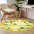 thumbnail image 4 of Yellow Lemon Round Area Rug 4Ft Washable Circle Rugs for Bedroom Dining Room, Summer Botanical Lemons Cute Yellow Non-Slip Carpet Floor Mats Indoor Outdoor Carpet Runner Aesthetic Home Decor, 4 of 8