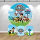thumbnail image 2 of Fondo de fiesta con temática de la Patrulla Canina, fondo redondo para cumpleaños de niños, suministros para cachorros, decoración de cubierta cilíndrica para baby shower, pancarta, 2 of 4
