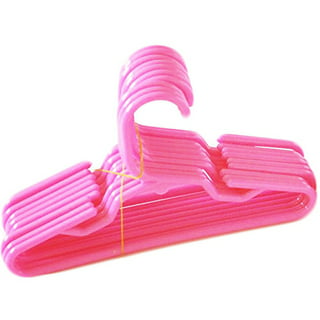 HighFun 50PCS Doll Hangers for Barbie Hangers for Doll Clothes 1 Pink  Lovely Box Storage Doll Hangers for 12 inch Dolls