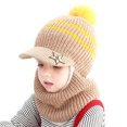 thumbnail image 1 of Worallymy Niños Invierno Cuello Calentador Sombrero Tejido Felpa Niños Niños Pequeños Tejer Cálido Gorro De Protección Para Los Oídos,Café Worallymy JD735800250, 1 of 7