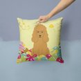 thumbnail image 2 of Caroline's Treasures BB6069PW1414 Easter Eggs Poodle Tan Fabric Decorative Pillow , 14Hx14W, multicolor, 2 of 4