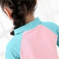 thumbnail image 5 of Luxalzxs Boys and Girls Short Sleeve One Piece Rash Guard Swimsuit with Zipper Water Sport UPF 50+ Sun Protection Patchwork Beach Boyleg Wetsuits Bathing Suits 1-7 Years, 5 of 8