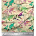 thumbnail image 1 of Soimoi White Cotton Duck Fabric Stamp & World Map Decor Fabric Printed Yard 42 Inch Wide, 1 of 5