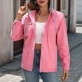 thumbnail image 4 of Chaqueta Vaquera Informal de Larga con Solapa y Botones para Mujer, Estilo Boyfriend, Holgada, A . Rosa L, 4 of 10
