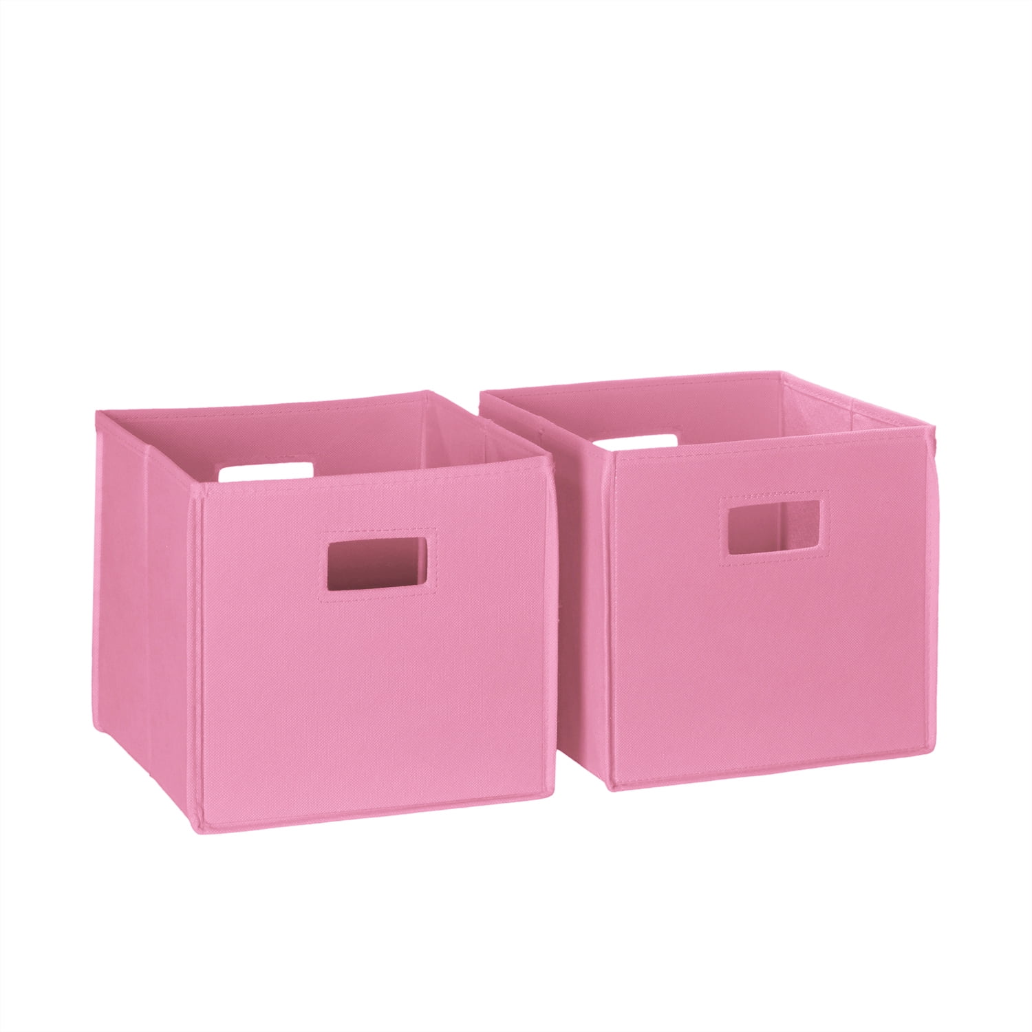 2pc Folding Kids&#39; Toy Storage Bin Set Pink - RiverRidge