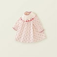 thumbnail image 6 of WOYY Toddler Girls Long Sleeve Floral Dress Cherry Print Peter Pan Collar Dress, Sizes 3-4Y, 6 of 8
