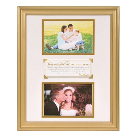 Part Of Heart Daughter To Parents Double 6X4 White Finish Photo Frame Designer Jewelry by Sweet Pea