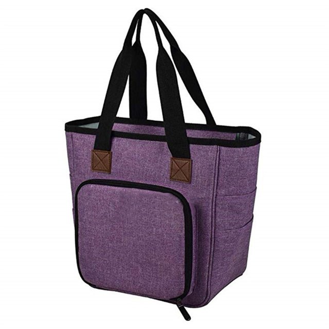 SPRING Portable Woven Wool Crochet Clothing Storage Bag Storage Box Wool Storage Bag For DIY Tool Household Organizer Purple