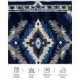 thumbnail image 7 of Abstract Ethnic Style Pattern Bed Skirt Queen Size 16" Drop Retro Blue White Weaving Art Ruffled Wrap Around Bed Skirts Adjustable Elastic Bedskirt Dust Ruffle for Queen Size Bed, 7 of 7