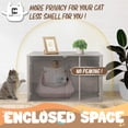 thumbnail image 5 of CAPHAUS Cat Litter Box Furniture with Divider, Hidden Cat Washroom Enclosure, Wooden Indoor Cat House with Double Doors, Metal Frame Enclosed Cat Boxes, Cabinet for Large Cats, Odor Contained, White, 5 of 9