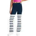 thumbnail image 6 of Gpaecead Girls' Leggings Cross Stripe Pants Color Block Soft Stretchy High Waisted Pants for Kids Child Yoga Dance 8 Years Navy, 6 of 9