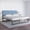 Blue, variant on Emma + Oliver Modern Taupe Fabric Upholstered Queen Headboard with Horizontal Line Stitching and Adjustable Height Rail Slots
