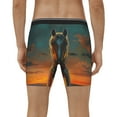 thumbnail image 4 of Cauagu Sunset Prairie Meditating Horse Print Men's Boxer Briefs, Funny & Cute Underwear Elastic Waistband Briefs Ideal Gift for Men,1-Pack, 4 of 7