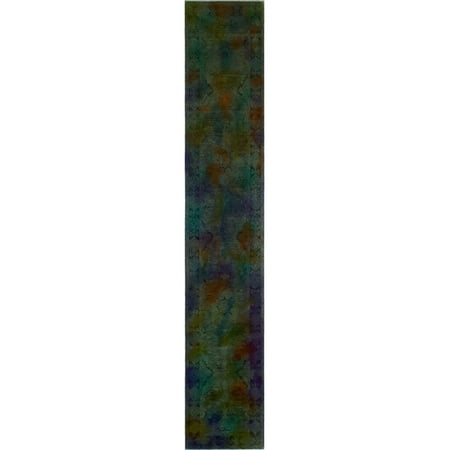 Overdyed Atenaida Blue/Purple Runner, 2'8