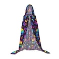 thumbnail image 7 of Honeii mushroom rainbow color Skull Print Poncho Cape, Cloak Coat, Snuggly Hooded Wearable Blanket, Hooded Cape For Teenagers,Halloween Costumes-Medium, 7 of 7