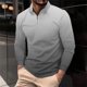 thumbnail image 1 of Blusa y camisa de manga larga con cuello vuelto para hombre, informal, con cuello vuelto, estampado, para fitness, deportiva, de manga larga, de poliéster, 1 of 5