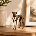 thumbnail image 4 of BingTong Heart Sighthound Sculpture Vintage Dog Sculpture with Hanging Heart Charm,Antique Bronze Finish Iron Greyhound Figurine,Rustic Animal Decor for Bookshelf Mantel Console Table,C, 4 of 6