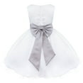 thumbnail image 3 of Alvivi Kids Flower Girl Princess Bowknot Mesh Tutu Dress Bridesmaid Wedding Birthday Pageant Party Ball Gown Grey 8, 3 of 5