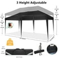 thumbnail image 5 of HOTEEL 10x20 Pop Up Canopy Tent Outdoor Shelter for Parties Weddings, Easy Set Up Waterproof Portable Canopy with Carry Bag & 4 Sandbags, Black, 5 of 8