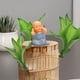 thumbnail image 1 of Figura de resina Zen Monk • Decoración marrón sobre la mesa • Adorno de escritorio adorable • Decoración para el hogar y la oficina • Acento de bonsái, 1 of 7