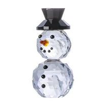 Virelaxpo Crystal Christmas Snowman Ornament for Home and Office Decor, Glass Snowman Figurine with Festive Details, Ideal as Holiday Gift or Tabletop Decoration