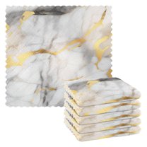 6 Packs White Grey Gold Marble Kitchen Dish Towels Soft Absorbent Dish Cloths 11"x11"