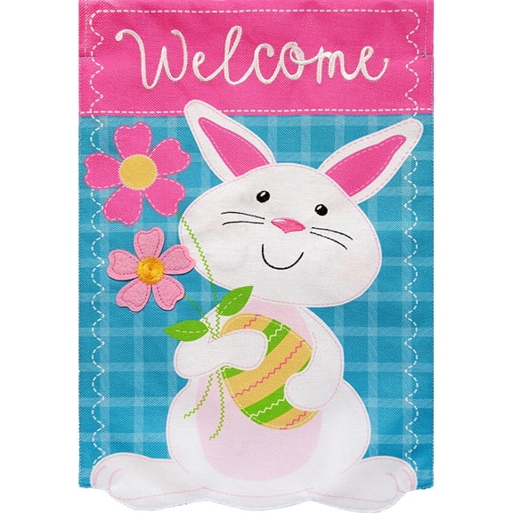 Briarwood Lane Easter Garden Flag 12x18 For Outdoor Bunny With Flowers Burlap For Easter Garden Flag Flags For Outside