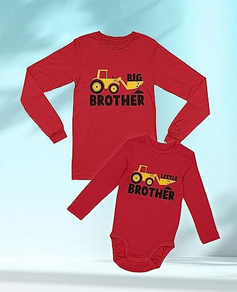 "Big Brother" Gift T-Shirt For Tractor Loving Boys - Toddler/Kids Long Sleeve Tee