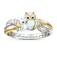 thumbnail image 1 of Bagues Alphabet pour Femmes Mode à Ouverture Ajustable Couple Bagues Lettre Initiale Incrustée de Cristal Bijoux 5, 1 of 4