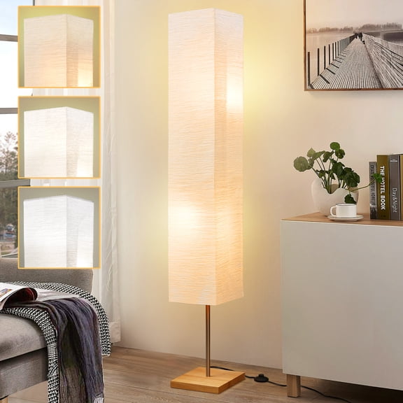 NATYSWAN 65" Floor Lamp, 3 Way Dimmable Led Floor Lamp Column Floor Lamp Standing Lamp Corner Floor Lamp Modern Floor Lamp for Bedroom, Office& Living Room (Bulbs Included)