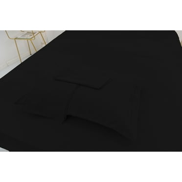 King Size Bamboo Derived Rayon Bed Sheet Set - Softer than Cotton Sheets King Size - Wrinkle Free - 16" Deep Pockets - 4 Piece - 1 Fitted Sheet, 1 Flat, 2 Pillowcases King Black