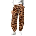 thumbnail image 3 of Womens Sweatpants, Women's Leopard Print Sweatpants Drawstring Waist Joggers with Pockets Baggy Barrel Leg Lounge Pants, 3 of 10