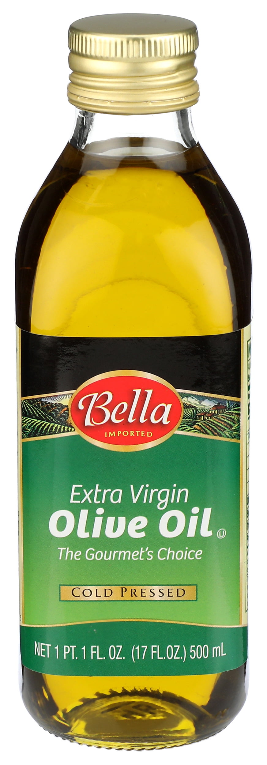 Pack of 8, Bella Cold Pressed Extra Virgin Olive Oil, 17 oz