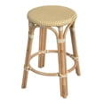 thumbnail image 2 of Home Square Rattan Round Backless Counter Stool in Yellow & White - Set of 2, 2 of 7