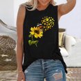 thumbnail image 3 of Mujeres camisetas sin mangas Dressy Casual Camiseta sin mangas Camiseta sin mangas con cuello redondo Chaleco estampado Blusa Tops Top Casual Blusa de mujer (Black, XL), 3 of 6