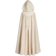 thumbnail image 5 of Cloak with Hood Women Men Medieval Renaissance Costume Halloween Witch Robe Viking Cape, 5 of 5