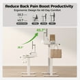 thumbnail image 2 of 47.2 Inch Electric Standing Desk with Double Drawers & Stand up Desk with Storage Shelf, Height Adjustable Ergonomic Home Office Desk with Hooks, Computer Workstation for Home and Office, White, 2 of 9