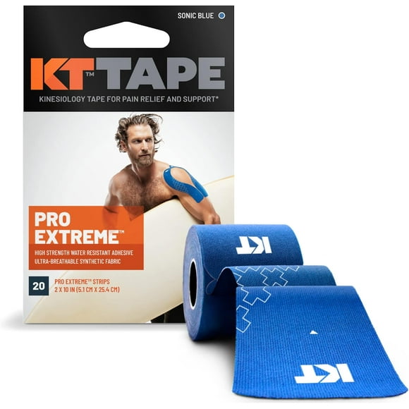 KT Tape PRO Extreme 20 Strip 10"Precut Sonic Blue