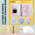 thumbnail image 2 of Notebook Binder ,6 Ring Refillable Notebook Budget Planner for A6 Filler Paper,Leather Loose Leaf Personal Planner Wallet Money Organizer Cash Stuffing Binder with Magnetic Buckle Closure(Pink), 2 of 8
