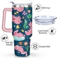 thumbnail image 3 of 40oz Cute Colorful Axolotl Stainless Steel Flip Straw Tumbler Spill Proof Travel Cup Double Wall Vacuum Insulated Coffee Mug with Top Handle, 3 of 6