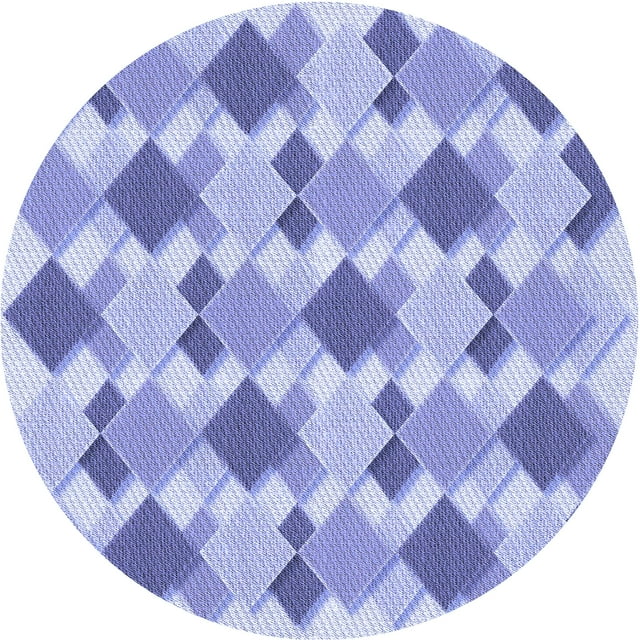 Ahgly Company Tapis Rond Lavable en Machine Intérieur Transitionnel Violet Pervenche, 3 Pieds Rond